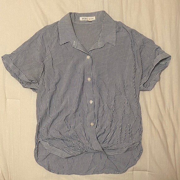 BCBG Striped Button-Up Shirt - Picture 1 of 4